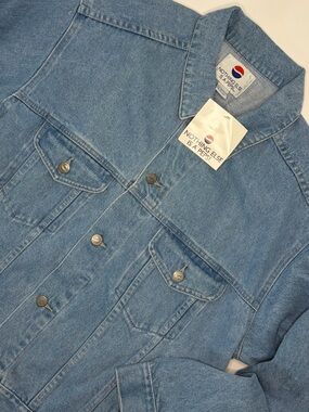 Pepsi Cola Vintage Promo NWT Denim Trucker Jacket Size M Retro